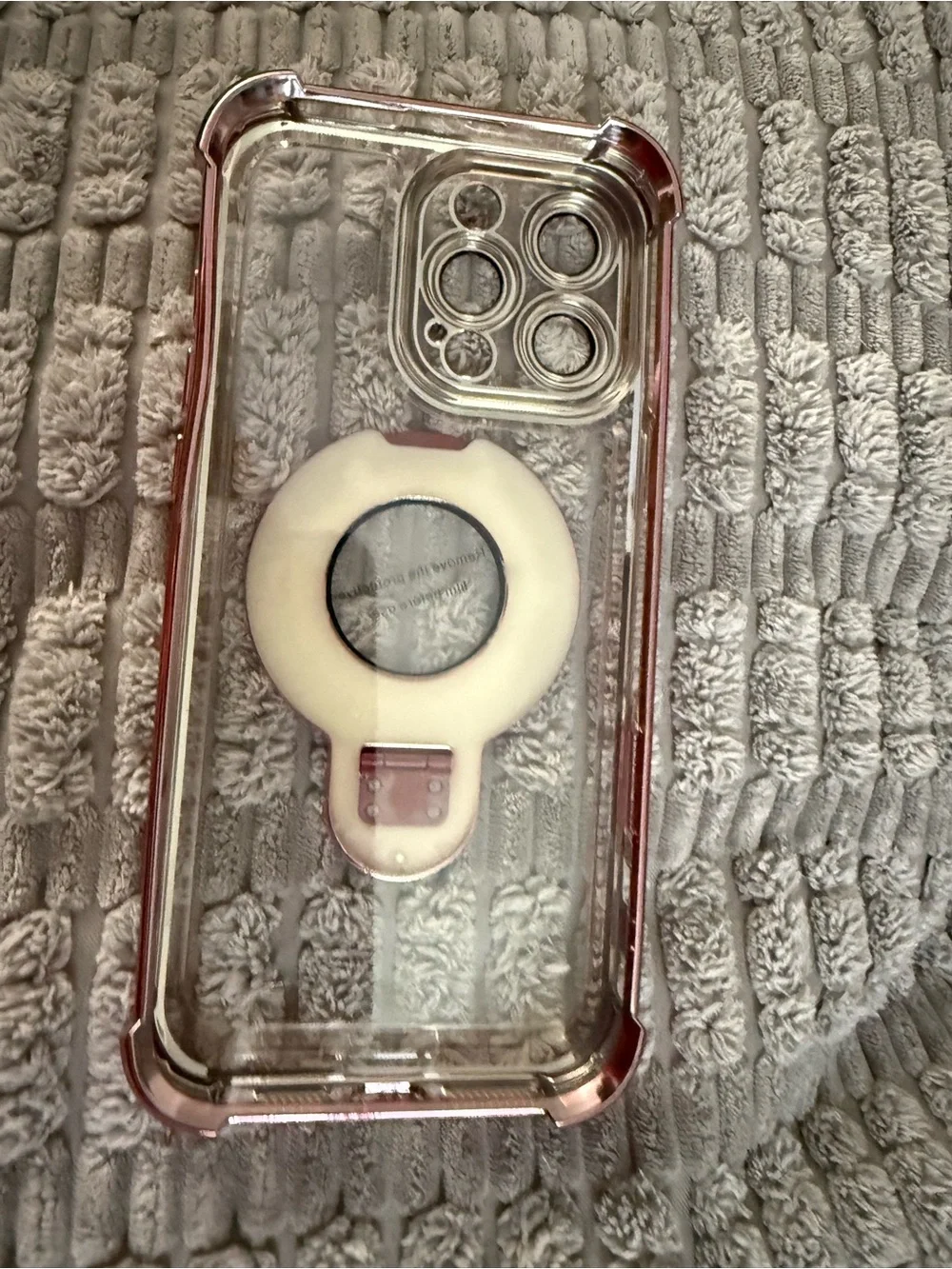 Pink Magnetic Ring Kickstand Case for iPhone 16 Pro Max